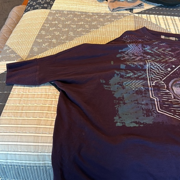 One size Blue fish dark purple 3/4 sleeve top - Picture 3 of 5